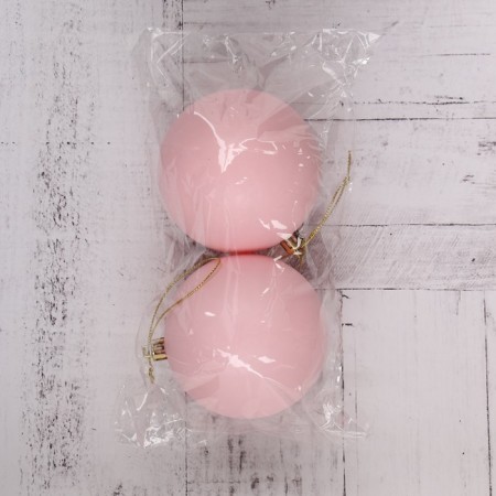 Set of balls plastic D-8 cm, 2 pcs "matte" pink-1