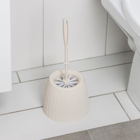 Black for the toilet with a stand “Knitted weaving”, 15 × 15 × 37 cm, beige color-1