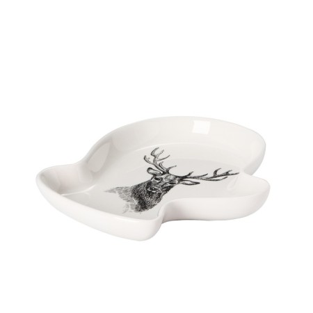 Serving share "Santa Claus and Deer", 20.5 × 17.5 × 3 cm, white color-2