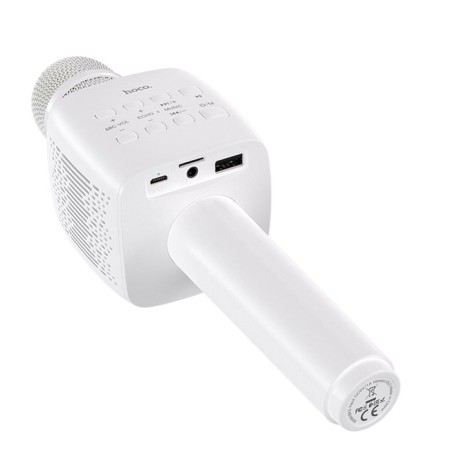 Microphone for karaoke Hoco BK5, 5 W, 1200 mAh, BT5.0, Microsd, USB, Voice Correction, White-2
