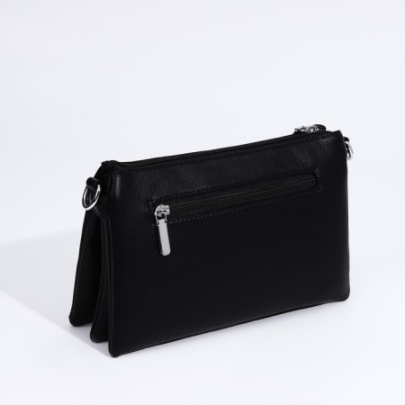Bag Cross-Bodi with a zipper, black color-1