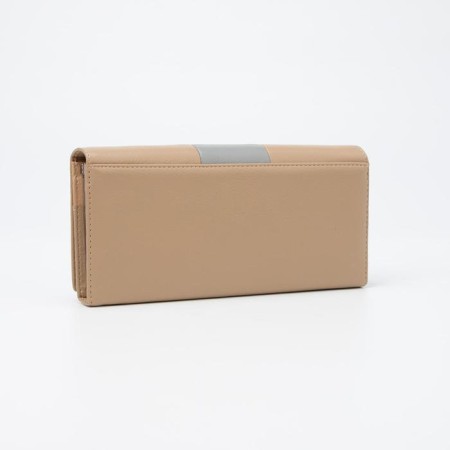 Women's wallet on magnets, beige color-1