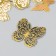 Butterflies cardboard double wings "openwork with gold" set 12 pcs h = 4-10 cm on magnet