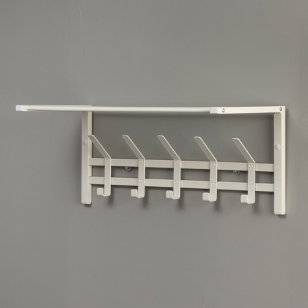 Ban with the Toronto 21 shelf, 67 × 27 × 27 cm, 5 double hooks, white color-6