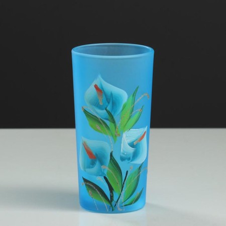 Set for juice with tray "Calla" art painting, 6 glasses 1250/200 ml, blue-5