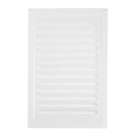 Ventilation grate "Space" RM2030, 200 x 300 mm, with a grid, metal, white-2