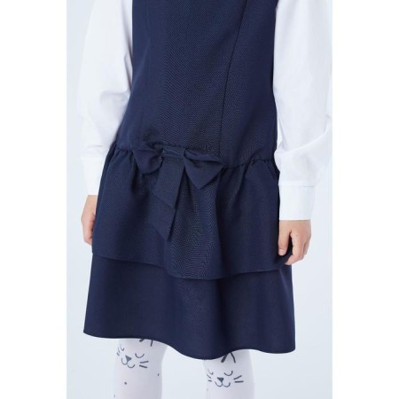 School sundress for girls, blue color, height 128-4