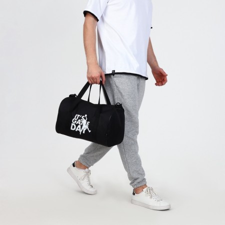 Sports bag with lightning, long belt, black color-10