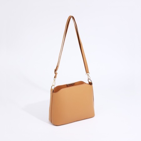 Cross-Bodi Bag on a zipper, beige color-1