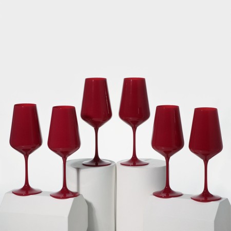 Set of glasses for the wine "Sandra", 450 ml, 6 pcs, red color
