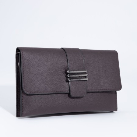 Bag-clate on magnet, long belt, brown color-2