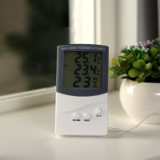 Thermometer Luazon LTR-07, electronic, 2 temperature sensors, humidity sensor, white
