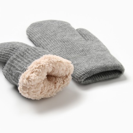 Women's mittens minku, gray color, 22 cm-2