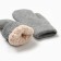 Women's mittens minku, gray color, 22 cm