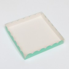 Box for cookies, mint, 21 x 21 x 3 cm