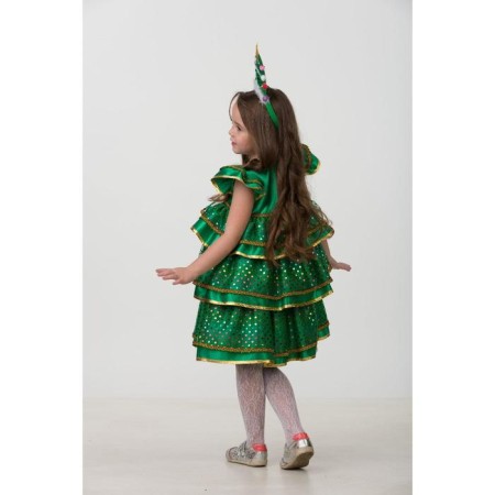 Carnival costume "Christmas tree-little", satin, dress, rim, size 26, height 104 cm-1