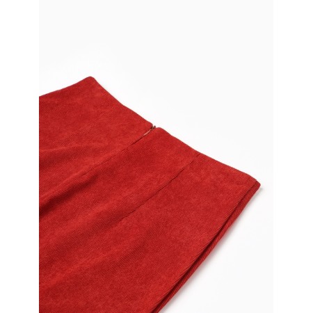 Skirt with a cut -out section, minku, brick color, size 42-1