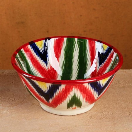 Rishtan ceramics "Atlas", 18 cm, large, multi -colored ceramics