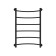 Water towel "Sanprise" Classic P6, 500x800 mm, lower connection., Black matte