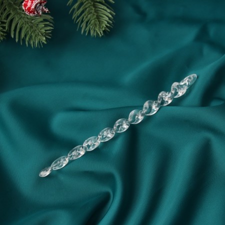 Jewelry decoration "Wave icicle" (set 6 pcs) 13x1 cm, transparent-1