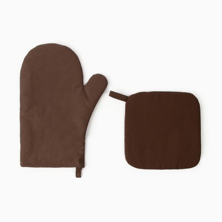Kitchen kitchen kit, color. Brown, mittens of 18x29 cm, 19x19 cm-1
