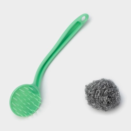 Washing sponge with a handle of a shares, 26 × 6.5 cm, metal, color mix-4