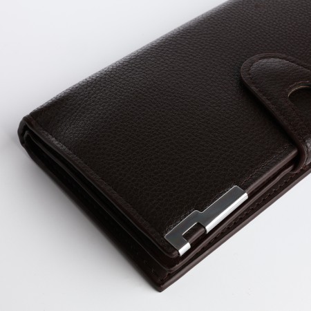 Male purse for magnet, clip for bills, separation for SIM cards, brown color-2