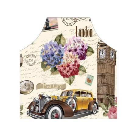 Apron kitchen with a “London” photo print, adjustable, size OS-2