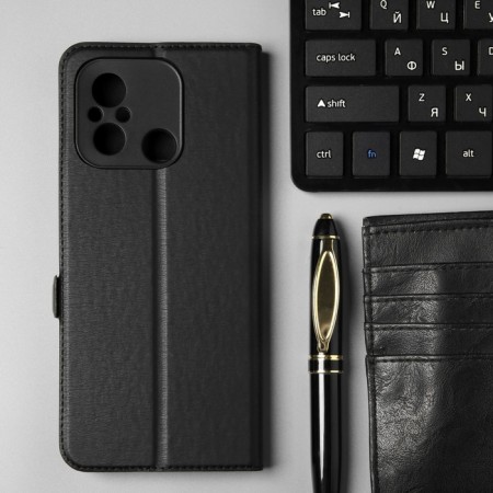 Borasco Book Case for Xiaomi Redmi 12c, black-3