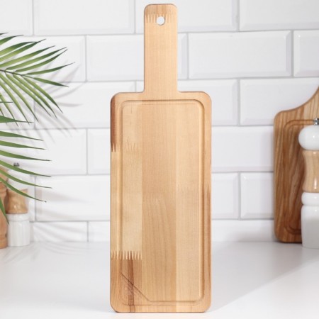 Board cutting and serving bast shirt with a pen, 42x13.5x1.8 cm, birch-1