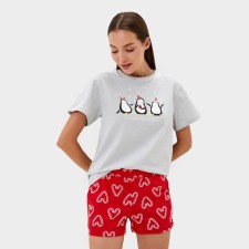 Новый год. Пижама женская (футболка и шорты) KAFTAN "Love" размер 44-46
