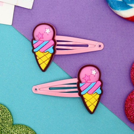 Invisibility for hair "Abel" (set 2 pcs) ice cream, 5 cm, pink