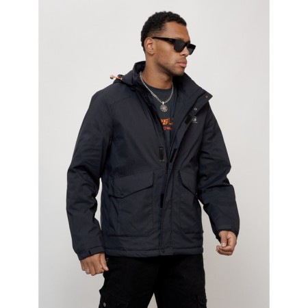 Sports male jacket, size 56, dark blue color-4
