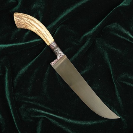 Knife Pchak Sharhon, handle from a horn of a small roar, a guard with an engraving-10