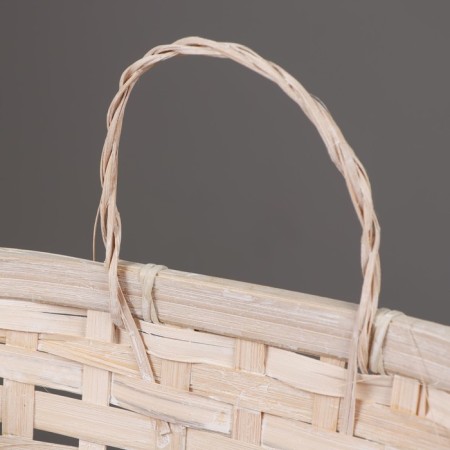 Wicker basket, 26x13x12 cm, white, bamboo-2