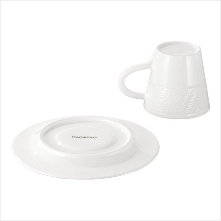 Coffee steam porcelain Magistro Crotone, 2 objects: a cup 100 ml, a saucer d = 15 cm, white color-2