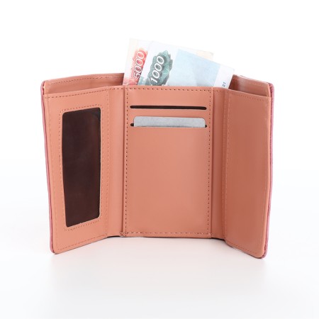Women's wallet on magnets, pink color-5
