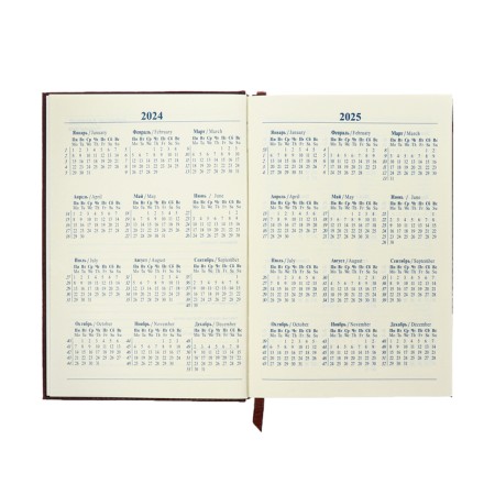 The diary is semi -dated, A5, 192 sheets, ruler, leatherette cover, gold cut, "crocodile", brown-6
