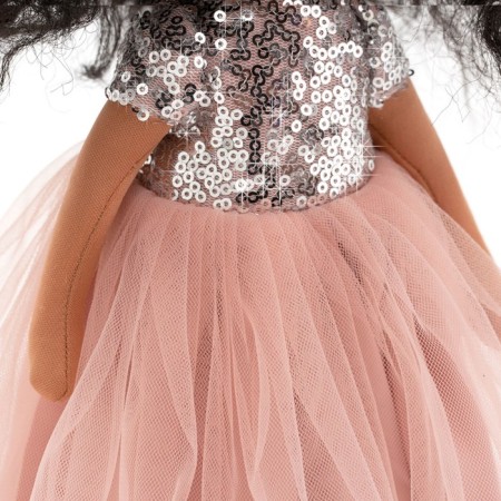 Soft doll "Tina in a pink dress with sequins", 32 cm-6