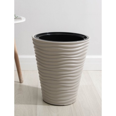 Kashpo for flowers with an insert "Dune", 19.5 l, cream color