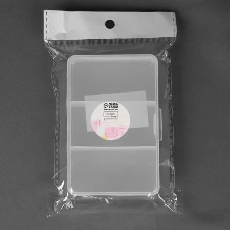 Organizer for needlework, 3 departments, 11 × 7 × 2.5 cm, transparent color-3