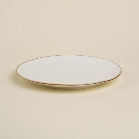Dining porcelain SL Home "Wave in Stone", D = 25.5 cm, white color
