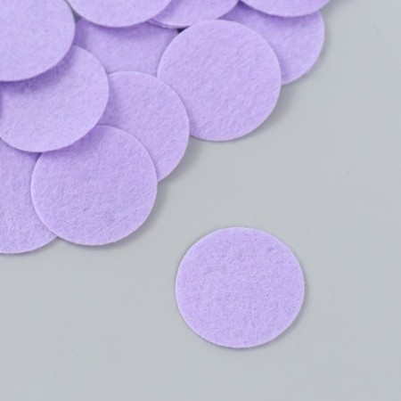 Felt circles (D 2.5-3.5 cm), 1mm, 50 pcs, lilac