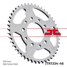 The rear star, driven JTR1334 steel, chain 530, 46 teeth
