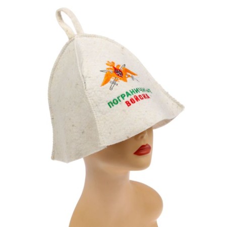 Border troops cap for a bathhouse from white felt-3