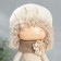 Interior doll "Baby in beret, in a beige outfit, with a flower" 36.5x13x17 cm