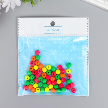Beads for creativity tree "Balls Color Neon" set 10 g d = 0.8 cm-3