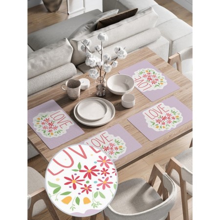 A set of napkins for setting the LOVE table, rectangular, rounded edges, size 30x46 cm, 4 pcs-1