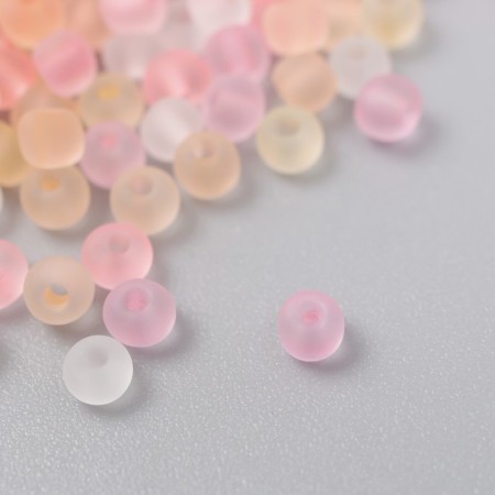 Glass 8/0 "Matte translucent. Melange yellow" 10 g