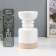 Ceramics candlestick for 1 candle "Atlant" sand-white 9.5x9.5x17.5 cm